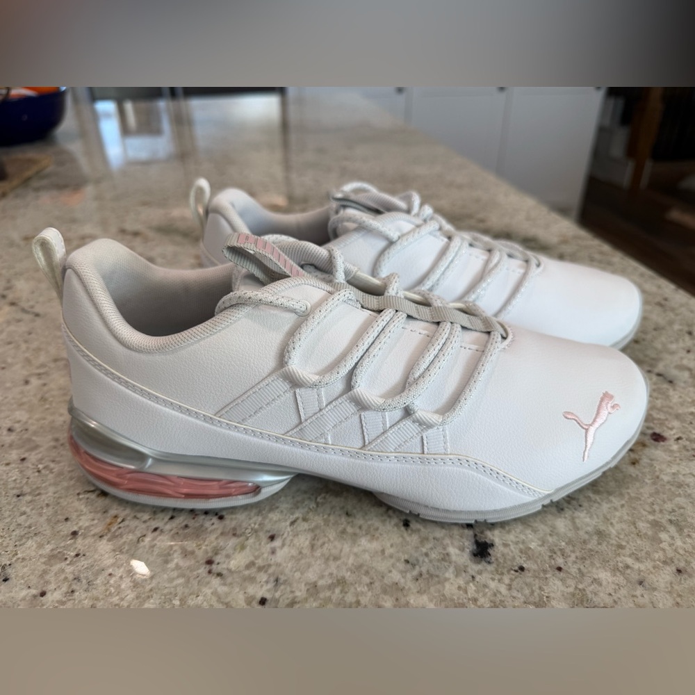Puma Riaze Prowl SI Speckle Lace Up Running White and Light Pink Sneakers - Picture 2 of 12